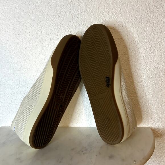 Rothy’s The Lace up Sneaker Womens Size 8 Vanilla Blue Woven Discontinued HTF - Picture 10 of 12